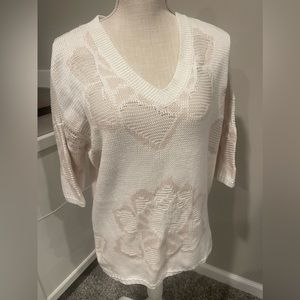 Cabi lotus flower floral pullover sweater